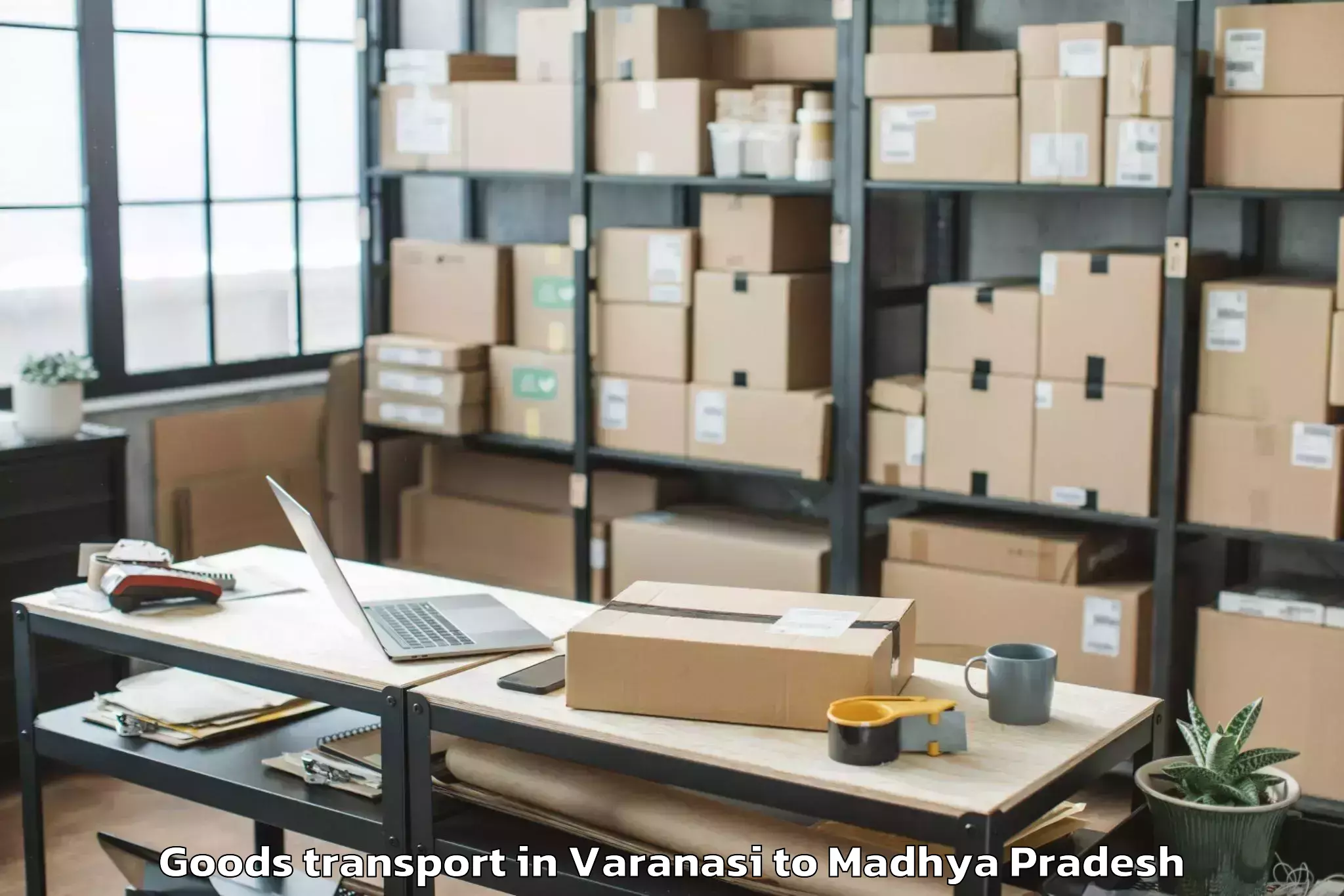 Quality Varanasi to Khilchipur Goods Transport